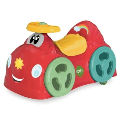 Imagen de Chicco All Around, Eco+ Rojo, Correpasillos para Niños 1 a 3 Años (Máx. 20 kg), Fabricado en Italia, 75 % Plástico Reciclado, Ruedas Giratorias, Claxon Mecánico, Almacenamiento, Pegatinas Incluidas