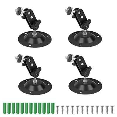 Imagen de Soporte de Cámara, JANDH 4 Piezas Cámara Ajustable en Pared Interior y Exterior Montaje,Compatible 360 Grados Negro