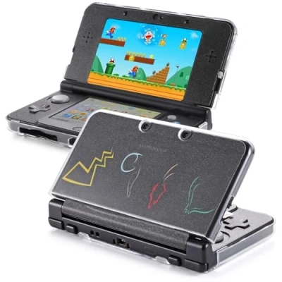 Imagen de VSEER Carcasa rígida transparente para Nintendo 3DS 2015, diseño sin bisagras