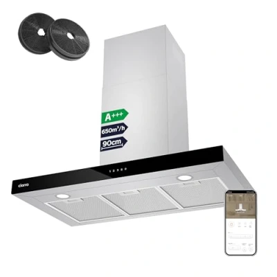 Imagen de CIARRA CBCS9102 Campana Extractora 90 cm Clase A+++ 650 m3/h Control Táctil 4 Velocidades Evacuación al Exterior y Recirculación Interna por Filtro de Carbón CBCF003