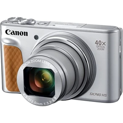 Imagen de Canon Powershot SX740 HS Cámara Compacta de 20.3 MP (40 x Zoom Óptico, 4K UHD, DIGIC 8, 5 Ejes, LCD Desplegable, 10 fps, Bluetooth, WiFi) Plata, 110.1 63.8 39.9 mm