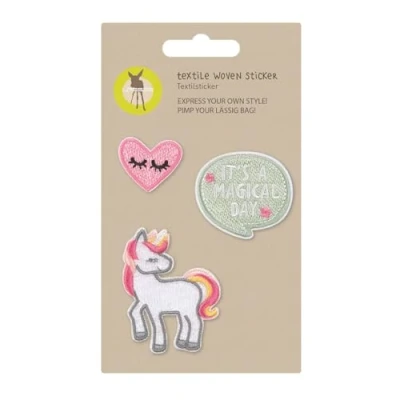 Imagen de LÄSSIG Pegatinas textiles autoadhesivas/textiles tejidas, Unicornio., normal, juguetona&quot; o &quot;infantil&quot;