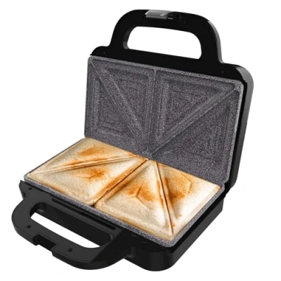 Imagen de Cecotec Sandwichera Rock&#039;nToast Deep Classic, 1000 W, Mayor amplitud, Placa triangulares, Tostado uniforme, Revestimiento RockStone, Capacidad 2 Sándwiches, Libre de PFOA