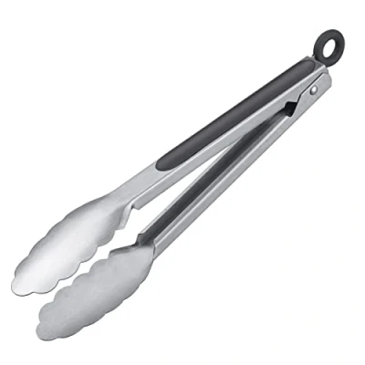 Imagen de Westmark pinzas para barbacoa + servir, Con asas de Acero inoxidable y empuñaduras goma, Longitud: 27, 5 cm, inoxidable/Plástico, Classic Spezial Midi, Plateado/Negro, 16242270