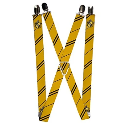 Imagen de Tirantes unisex con hebilla Hufflepuff Crest/rayas amarillas/negras, multicolor, Talla única