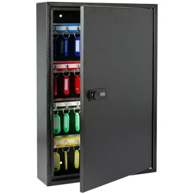 Imagen de HMF 13664 02 Armario para llaves con código numérico, caja grande 64 ganchos 45 x 30 8 cm negro