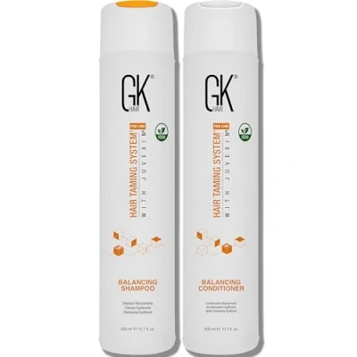 Imagen de GK HAIR Global Keratin Balancing Shampoo and Conditioner Sets para cabellos grasos y teñidos Limpieza profunda Ideal sobreprocesados con estrés ambiental (300ml)