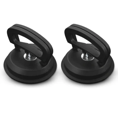 Imagen de Hwtcjx 2 Piezas Ventosas para Cristales, Azulejos, Ventosa Mango con Capacidad de elevación 55kg Transportar Pesados, Vidrio, Maderas, Pisos, Superficie Lisa, 11.8cm (Negro)