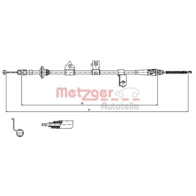 Imagen de METZGER 17.6027 Cable de Freno Mano Atrás izquierda 1584/1390 COFLE