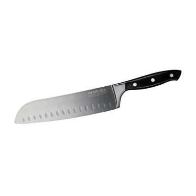 Imagen de Nirosta 43903 Santoku Trinity de Acero Inoxidable con Mango ergonómico, Cuchillo Multiusos, Afilada a Mano (Longitud la Hoja: 20 cm), cantidad: 1 Pieza