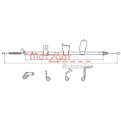 Imagen de METZGER 17.0329 Cable de Freno Mano Atrás izquierda 1697/1510 COFLE