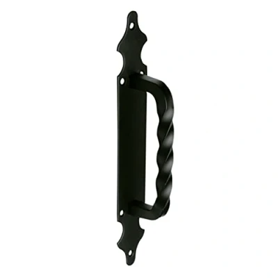 Imagen de Amig Manillón para Puertas De Paso o Entrada Mod.101 280 x 45 mm Tirador Estilo Rústico Tipo Forja Zamak Acabado en Negro Incluye tirafondos