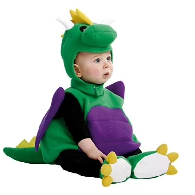 Imagen de My Other Me 203297 Dinosaur Disfraz de bebé dinosaurio, ajedrez, color verde, 0 6 meses (Viving Costumes 203297)