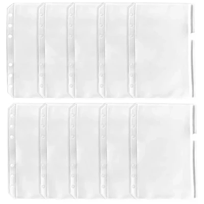 Imagen de DY.2ten 10Pcs bolsillos tipo carpeta de tamaño A5, bolsillo con cremallera, carpetas translúcidas cremallera 6 agujeros, bolsas impermeables PVC para el hogar