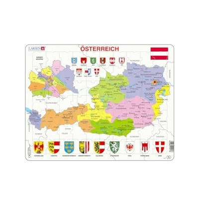 Imagen de Larsen K41 Mapa político de Austria, edición en Alemán, Puzzle Marco con 70 Piezas