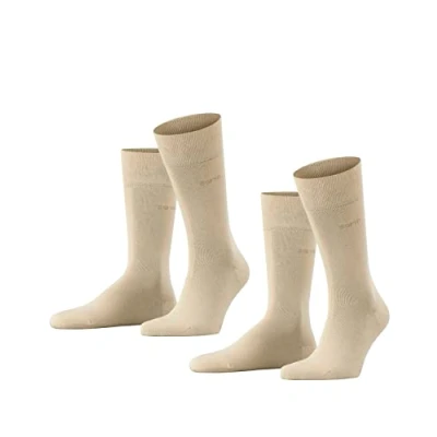 Imagen de ESPRIT Basic Easy 2 Pack M SO algodón unicolor pares, Calcetines Hombre, Beis (Cream 4011), 47 50