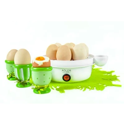 Imagen de ADLER AD 4459 Cuece Huevos Eléctrico para 7 Huevos, Tapa Transparente, Ajuste de Cocción, Protección por Sobre Calentamiento, 360W, Libre BPA