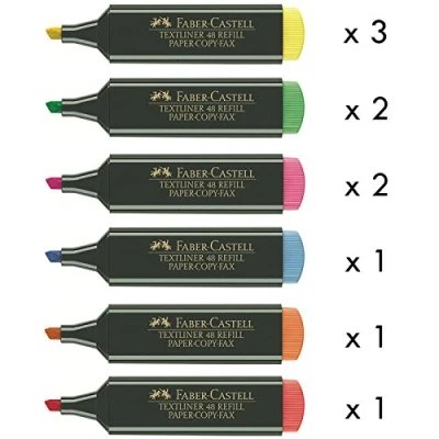 Imagen de Marcadores Fluorescentes FABER CASTELL Textliner 48, Pack x10 Surtidos