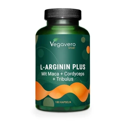 Imagen de Maca + L Arginina Tribulus Terrestris 180 Cápsulas Resistencia Vigorizante Pre Workout Con Cordyceps y Zinc Vegano Vegavero®