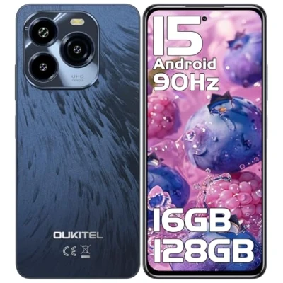 Imagen de OUKITEL C65 Android 15 Telefonos Moviles Libres 16GB + 128GB/1TB Telefono Movil, 6.7&quot; HD+90Hz Móviles, Batería 5150mAh Smartphone, Cámara 50MP+8MP, Triple 4G SIM/GPS/Fingerprint/OTG/3.5mm Jack