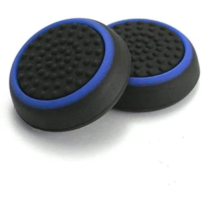 Imagen de Fundas para palanca de mandos el pulgar silicona PS4, Xbox One, PS3, 360, PS2 Negro y azul