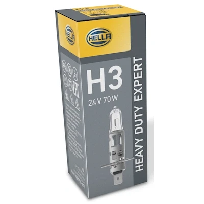 Imagen de HELLA 8GH 002 090 471 Lámpara, faro de carretera H3 24V 70W Halógena SCANIA: P,G,R,T series, IVECO: EuroCargo I III, VOLVO: FH