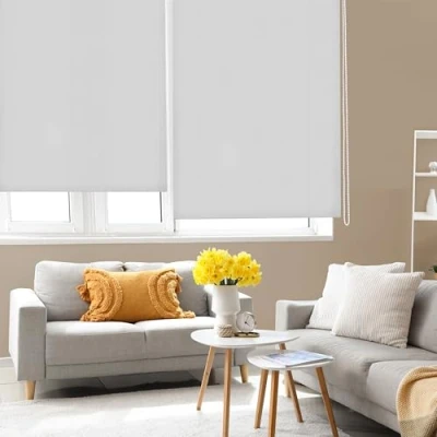 Imagen de Blindecor Ara Estor enrollable translúcido liso Gris plata, 130 x 175 cm (ancho por alto) Tamaño de la Tela 127 170 Estores para ventanas
