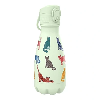 Imagen de Ion8 Acero Inoxidable Botella Agua, Gatos, 500ml