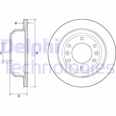 Imagen de DELPHI BG4692C Disco de freno 324 18 6 ventilado revestido sin procesar cojinete rueda, anillo sensor ABS HYUNDAI: H 1 Travel
