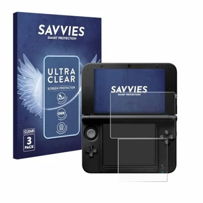 Imagen de savvies Protector Pantalla para Nintendo 3DS XL SPM7800 (6 Unidades) Película Ultra Transparente