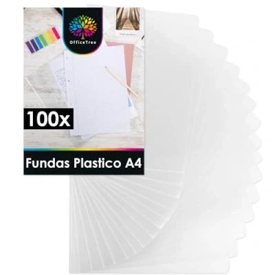 Imagen de OfficeTree 100x Carpetas Transparentes A4 Carpeta Fundas Plastico Dossier Folders Transparente Made in Germany