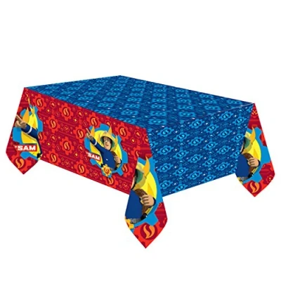 Imagen de Amscan International 9902178 Mantel de 180 x 120 0.3 cm con estampado Sam el bombero