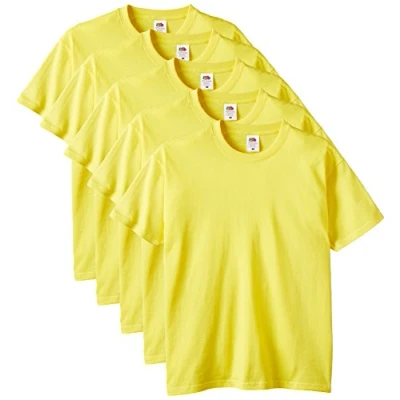 Imagen de Fruit of the Loom Heavy Cotton tee Shirt 5 Pack Camiseta, Amarillo, Medium (Pack de 5) para Hombre