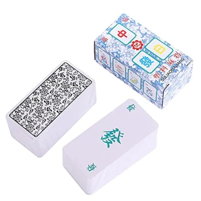 Imagen de Wenmin Mahjong Cartas, Juego de cartas Card Game, 136 chino Juegos Print Handheld Game mesa
