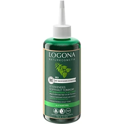 Imagen de Logona Tónico fortalecedor del cuero cabelludo para raíces cabello fortalecidas y saludables, ortiga orgánica hoja de abedul orgánico, fórmula vegana, 1 x 150 ml