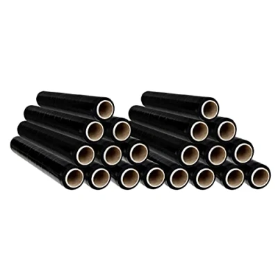 Imagen de OFITURIA Film para Embalar 50 cm de Ancho y Estirable Hasta 300 Metros Longitud Rollo Elástico Manual Embalaje Industrial (Negro, 20)