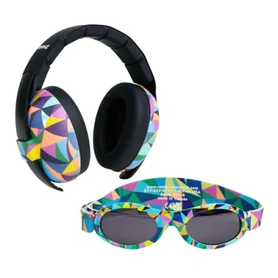 Imagen de Banz Combo Conjunto de Orejeras y Gafas Sol, Caleidoscopio, S para Bebés