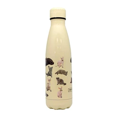 Imagen de Nerthus FIH 772 Botella Termo Doble Pared diseño Color 500ml, Acero Inoxidable, Libre de BPA, 18/8, Zorros Naranja, 500 ml