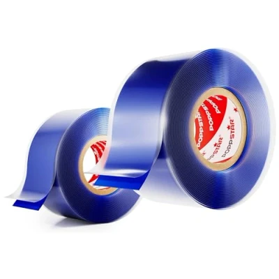 Imagen de POPPSTAR cinta de silicona autofusión, 2 x 3 m, ideal como reparación, aislante y sellado (estanca, hermetica), 25mm ancho, color azul