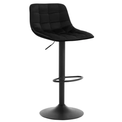 Imagen de WOLTU 1x Taburetes Alto de Cocina Taburete Bar Diseño Asiento en Terciopelo Giratorio con Respaldo Regulable Altura Muebles Sillas Negro BH273sz 1