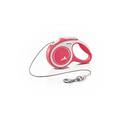Imagen de flexi Correa para perros, extensible, con empuñadura blanda, 3 m/5 m/8 20 kg, roja