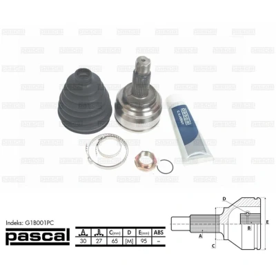 Imagen de PASCAL G1B001PC Árbol de transmisión Eje delantero, izquierda 588 95 BMW: X5