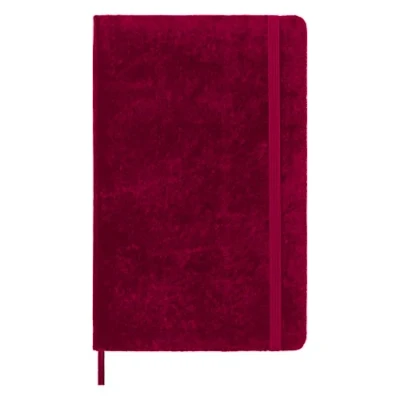 Imagen de Moleskine Cuaderno con Rayas, Edición Limitada de la Colección Velvet, Tapa Dura Terciopelo y Cierre Elástico, Color Rosa, Gran Formato, 144 Páginas