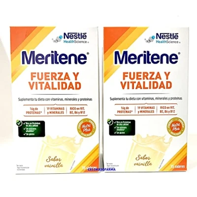 Imagen de (395715) Compatible con Meritene Vainilla Fuerza y Vitalidad Sabor 15 sobres. Pack 2Un.(total 30 sobres)