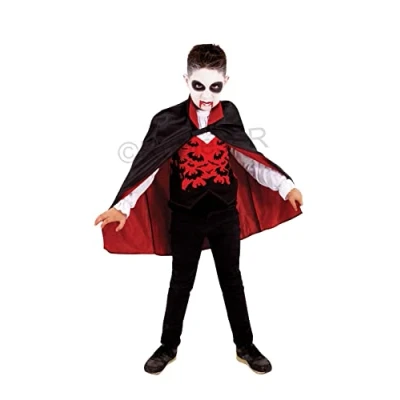 Imagen de Rubies Disfraz Vampirito para niños y niñas, Camisa impresa con chorrera capa, Licencia oficial, Vampiros, Dracula Halloween, Carnaval Fiestas