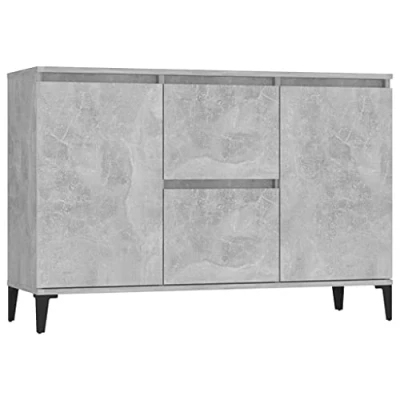 Imagen de vidaXL Aparador Entrada Acento Pasillo Vestíbulo Recibidor Auxiliar Decoración Hogar Casa Escritorio Mueble de Contrachapada Gris Hormigón 104x35x70cm