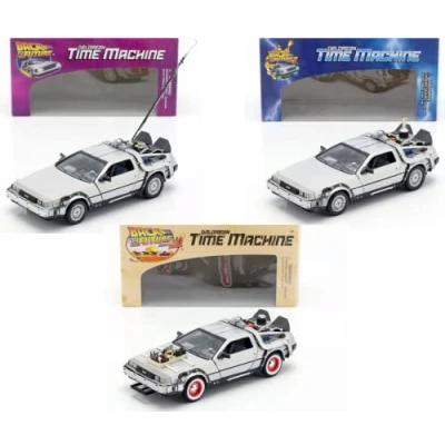 Imagen de OPO 10 Welly Lote de 3 Coches Delorean Las películas Back TO The Future Escala 1:24 (Ref: L3)