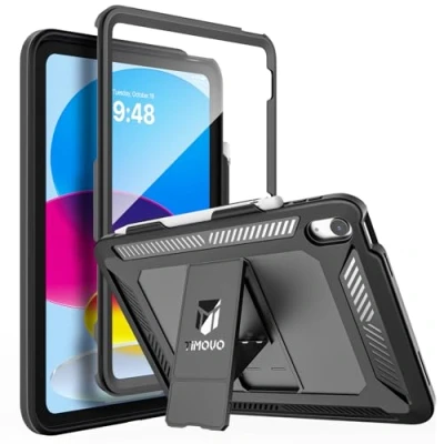 Imagen de TiMOVO Funda para iPad 10ª Generación 2022 con Portalápiz, Resistente a Prueba de Golpes Niños Niñas, Negro