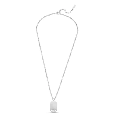 Imagen de Police Collar con colgante de acero inoxidable para hombre logotipo ala pistola, talla única, Metal, No es una piedra preciosa