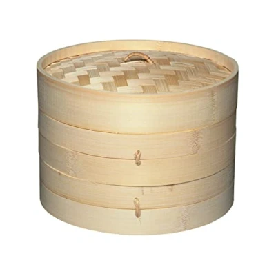 Imagen de KitchenCraft World of Flavors Cesta de Vapor Bambú, 2 Niveles, 20cm, Beige